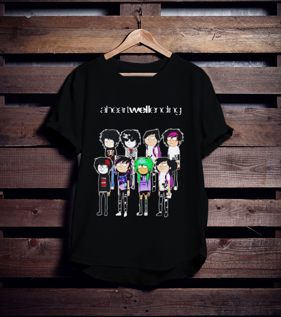A Heart Well Ending Emo Cartoon Characters With Unique Hairstyles T-Shirt