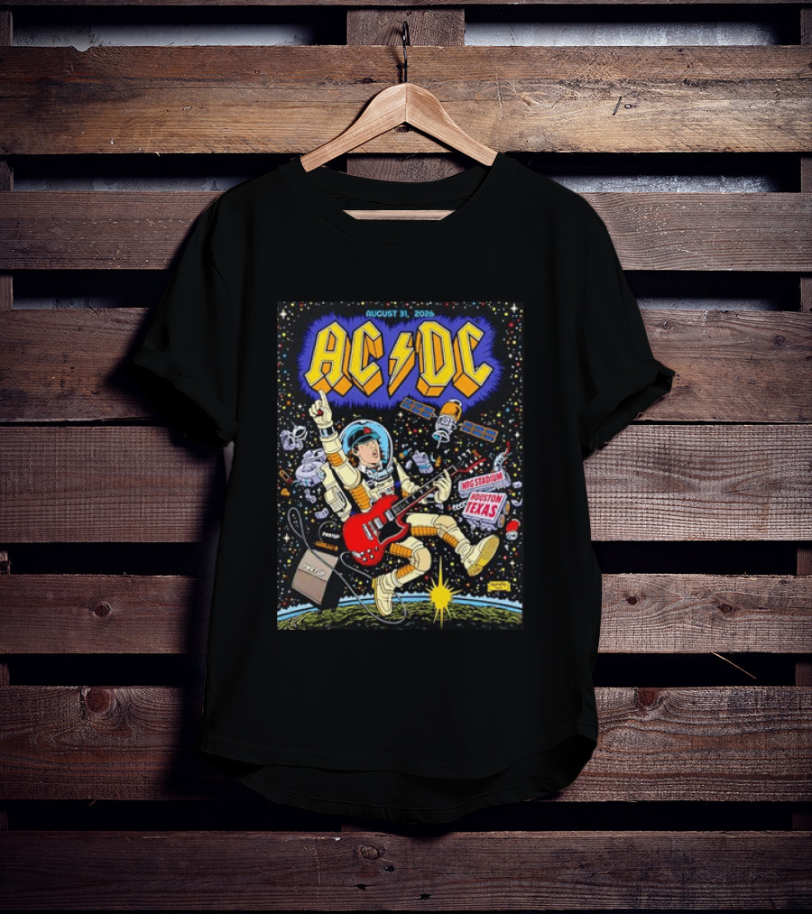 AC DC August 31 2026 NRG Stadium Houston Texas Space Astronaut Concert T-Shirt