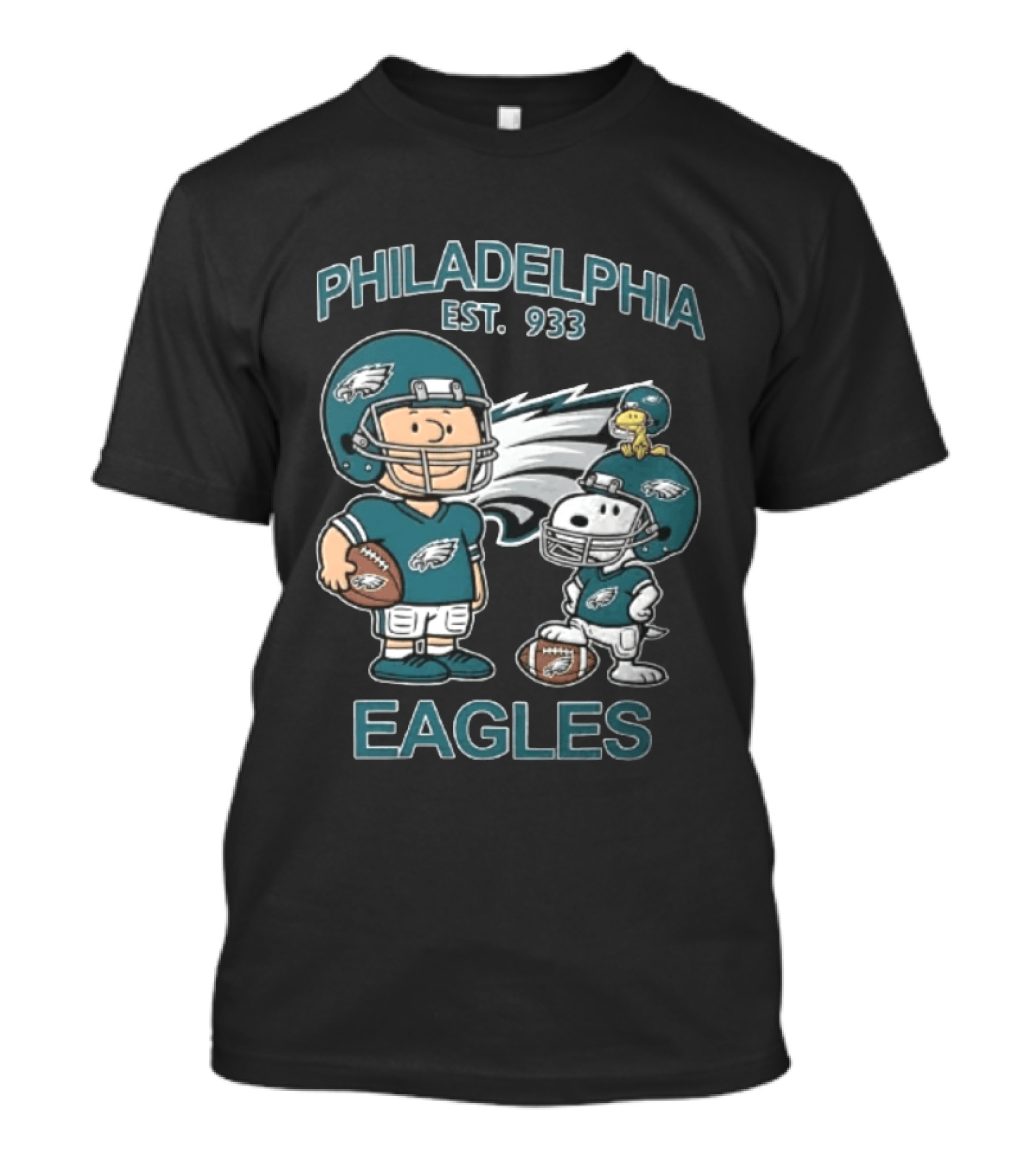 Philadelphia Eagles Est 1933 Charlie Brown Snoopy Woodstock Football T-Shirt