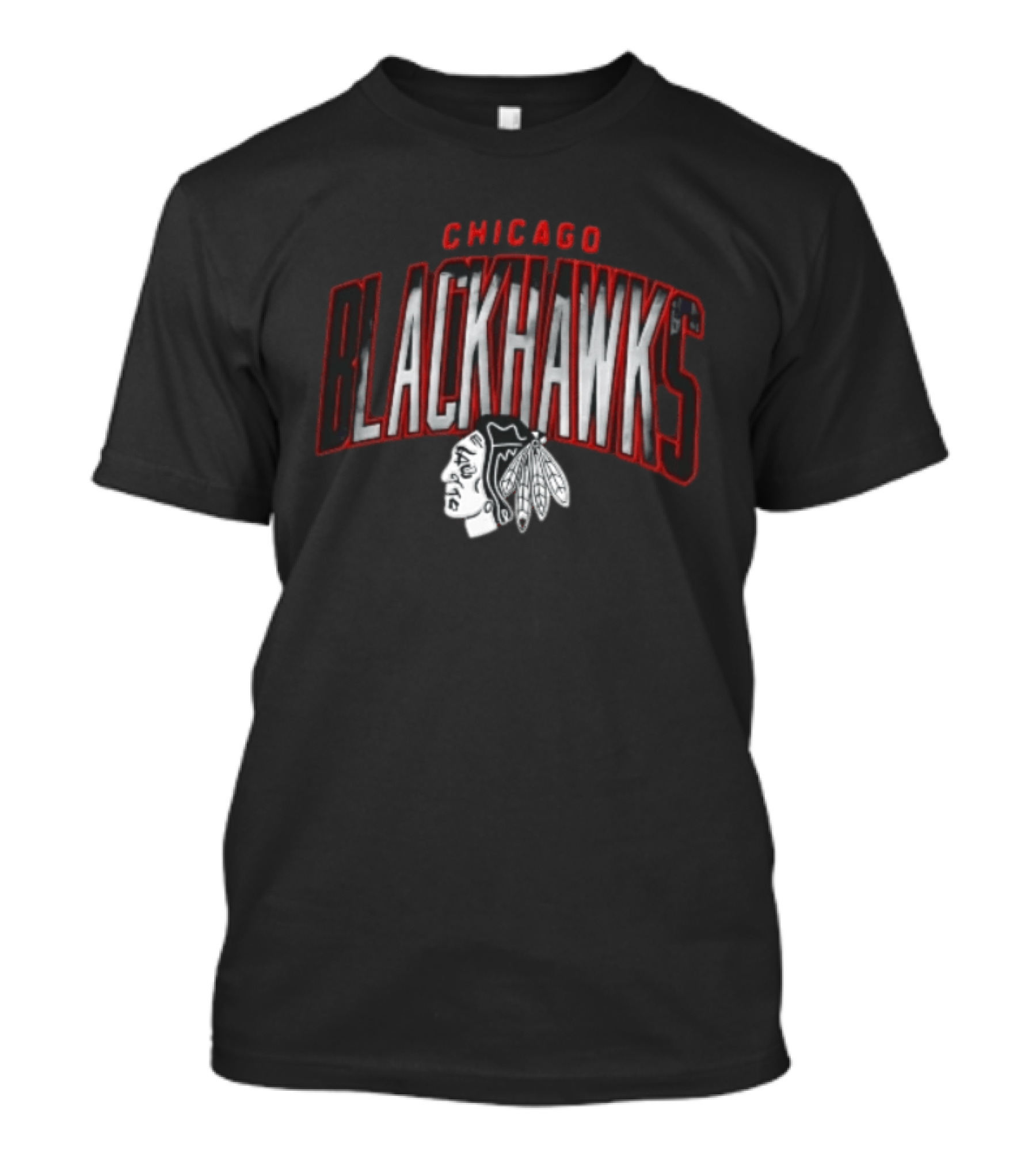 Chicago Blackhawks NHL Arched Smoky Monochrome T-Shirt