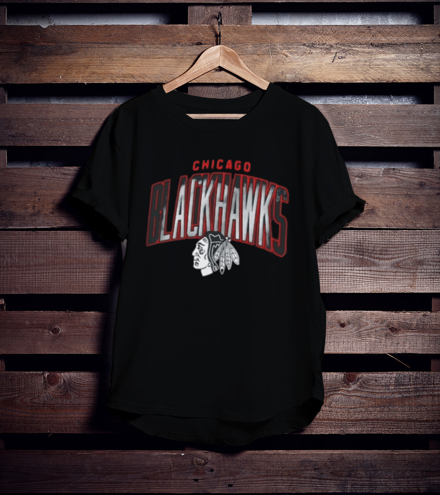Chicago Blackhawks NHL Arched Smoky Monochrome T-Shirt