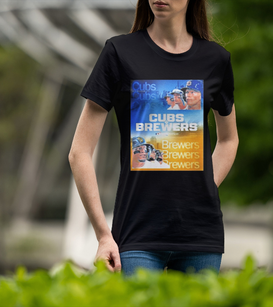 Chicago Cubs Brewers MLB Rivalry Matchup Highlights T-Shirt