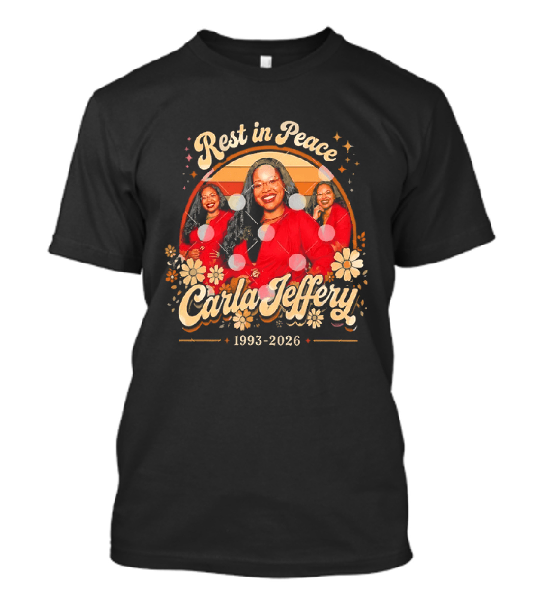Rest In Peace Carla Jeffery 1993 2026 Memorial Floral T-Shirt