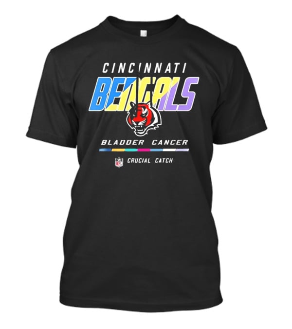 Cincinnati Bengals Bladder Cancer Crucial Catch Awareness NFL T-Shirt