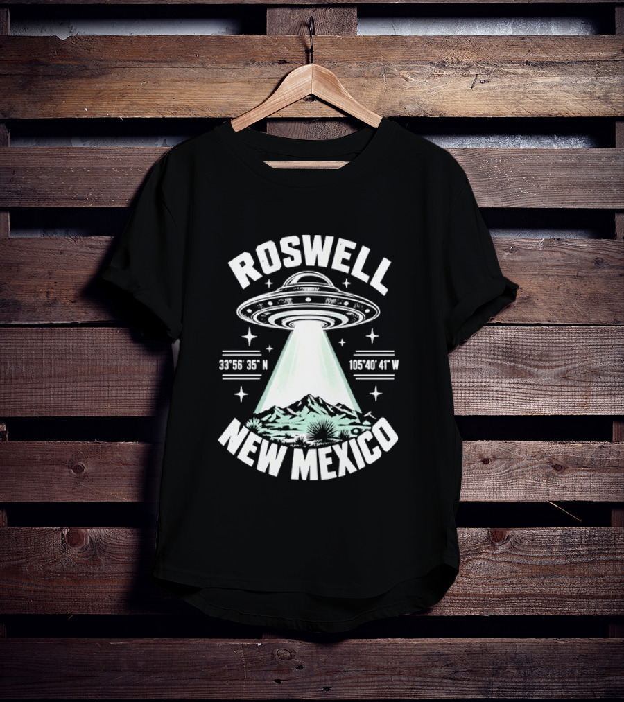Roswell New Mexico UFO Coordinates Alien T-Shirt