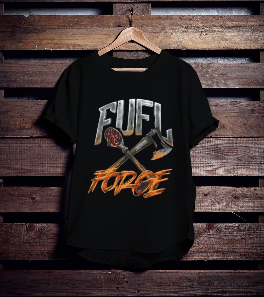 Fuel Forge Crossed Bloody Spoon Axe Flames T-Shirt