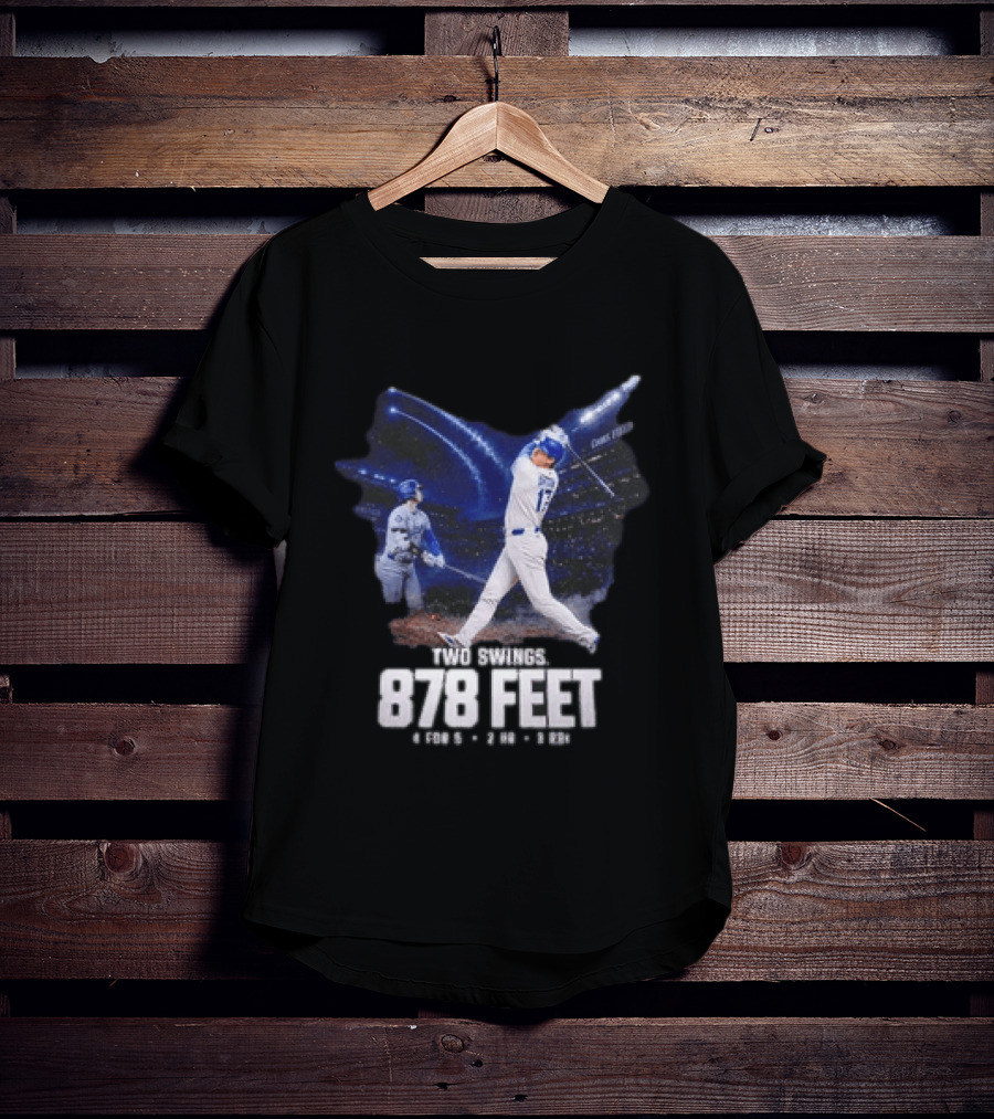 Shohei Ohtani The Shohei Show Two Swings 878 Feet LA Dodgers T-Shirt