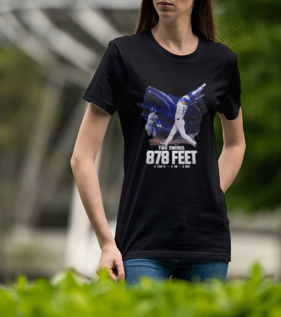 Shohei Ohtani The Shohei Show Two Swings 878 Feet LA Dodgers T-Shirt