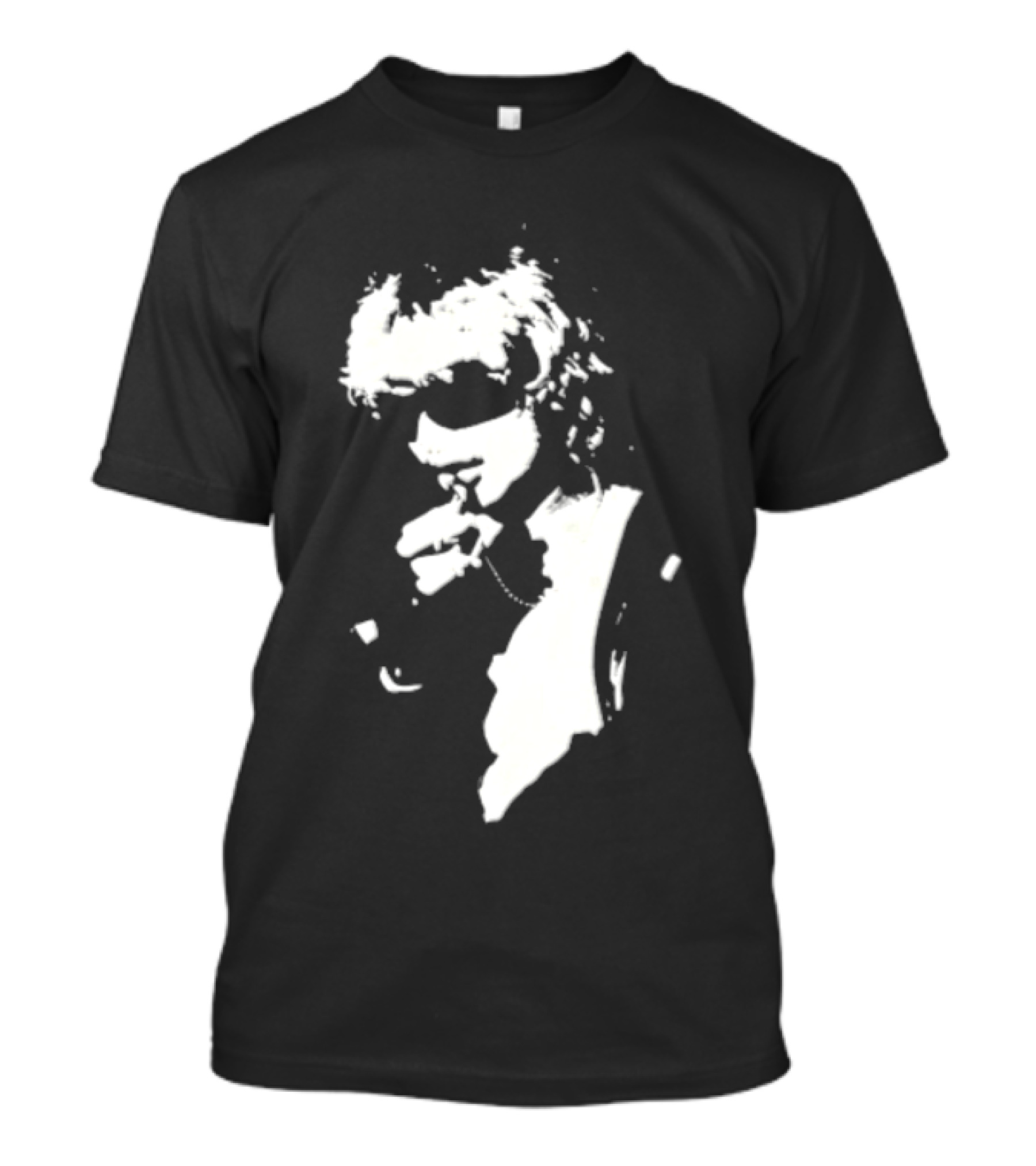 High Contrast Stencil Style Iconic Sunglasses Smoking Man T-Shirt