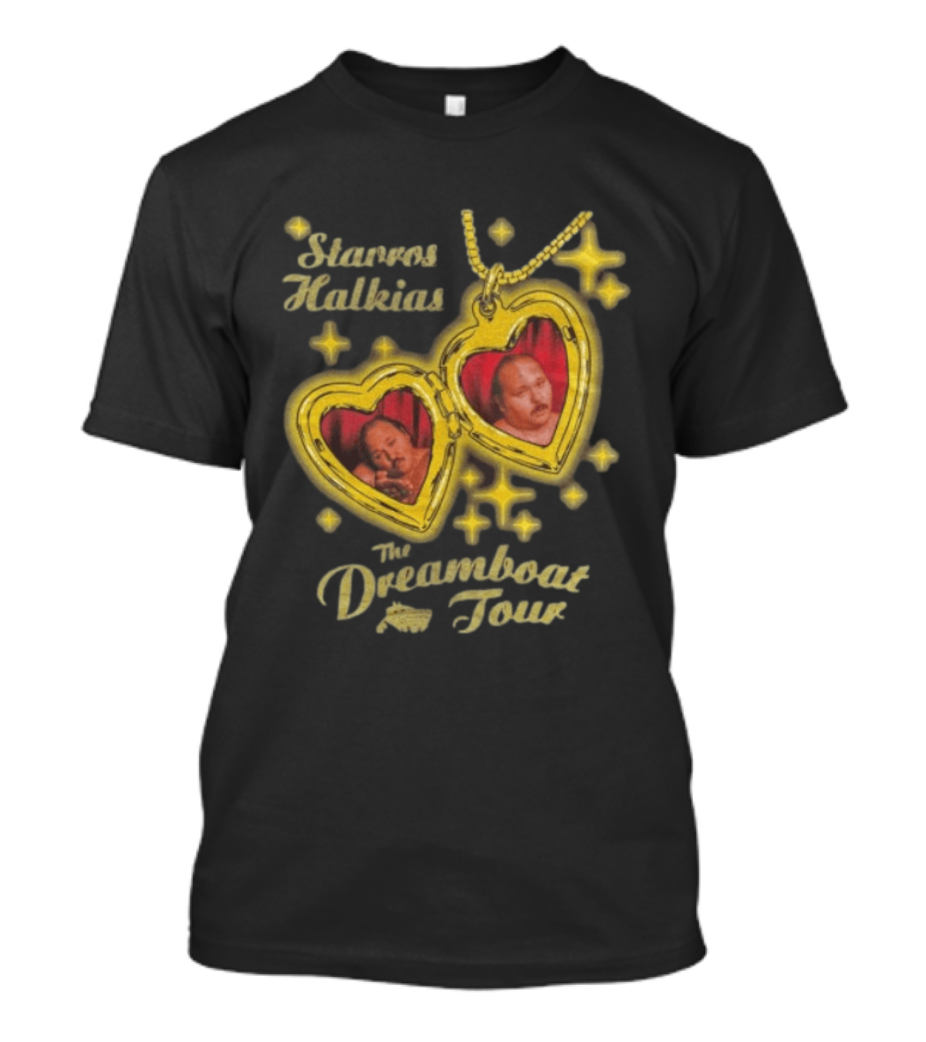 Stavros Halkias The Dreamboat Tour Heart Locket Necklace Stars T-Shirt