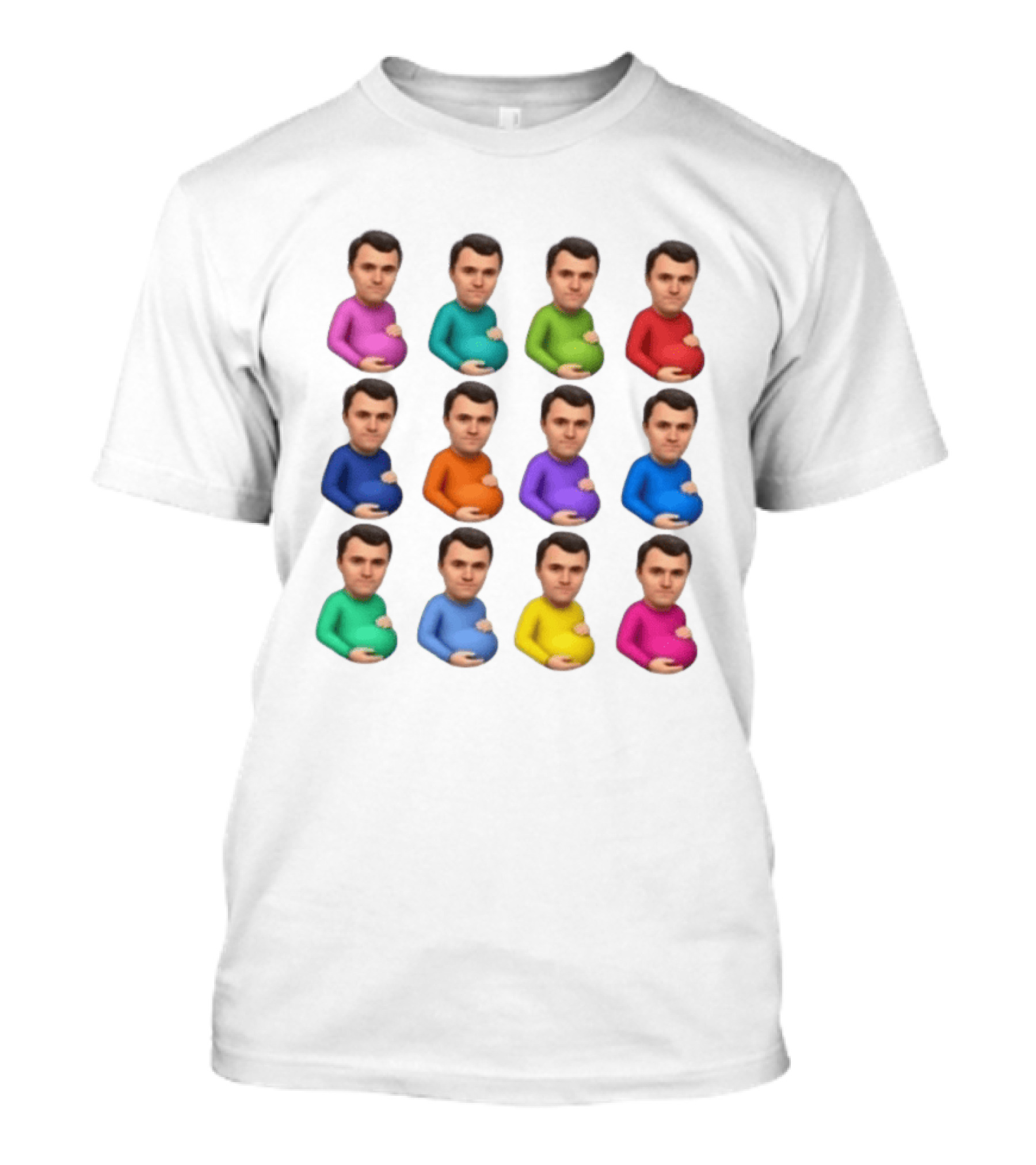 Pregnant Man Emoji Set Multicolor Avatar Faces Collection T-Shirt