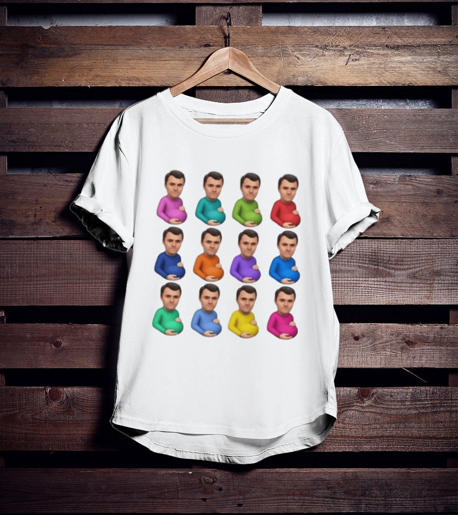 Pregnant Man Emoji Set Multicolor Avatar Faces Collection T-Shirt