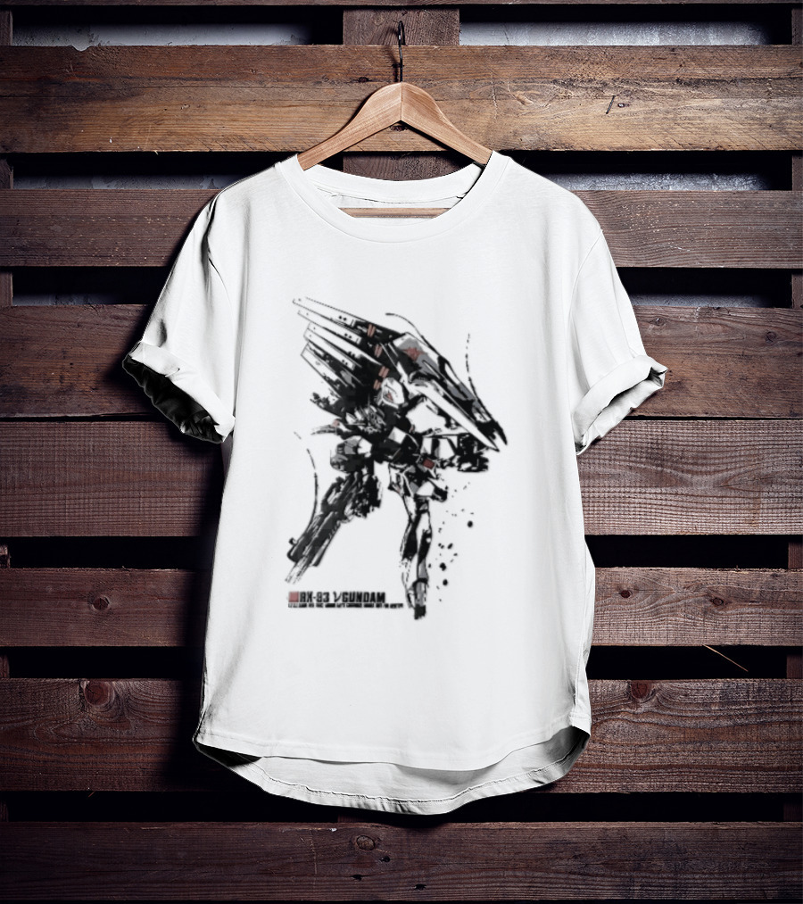 Rx 93 Nu Gundam Efsf Londo Bell Mobile Suit Amuro Ray Ink Brush Mecha Robot T-Shirt