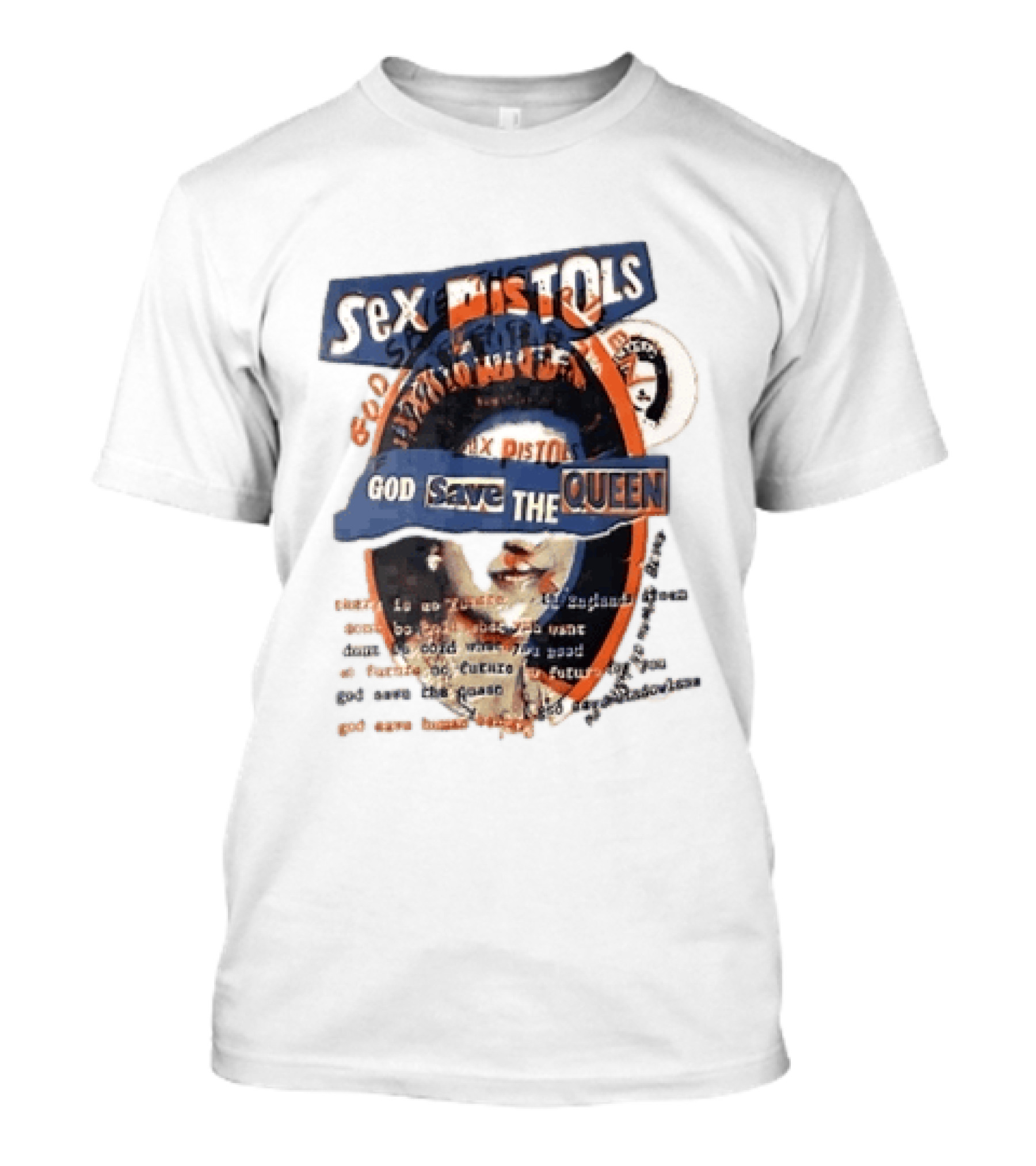Sex Pistols God Save The Queen Royal Ransom Cutout Halftone Collage T-Shirt