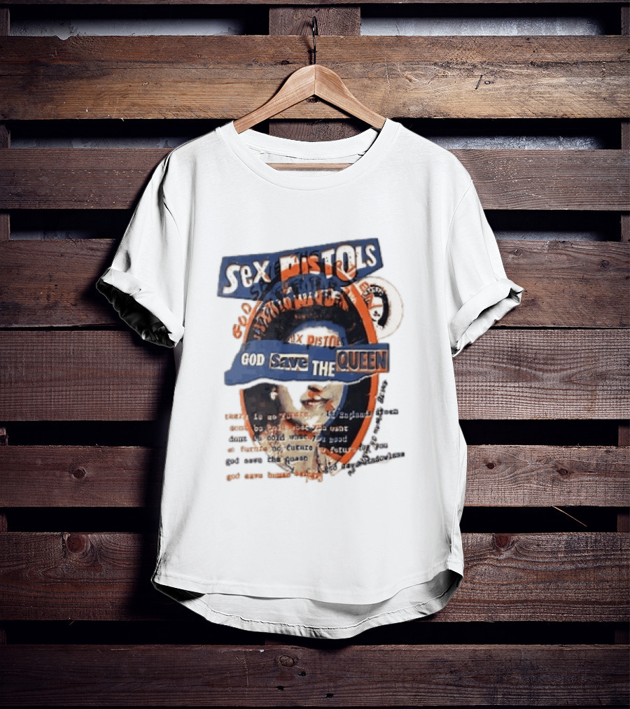 Sex Pistols God Save The Queen Royal Ransom Cutout Halftone Collage T-Shirt