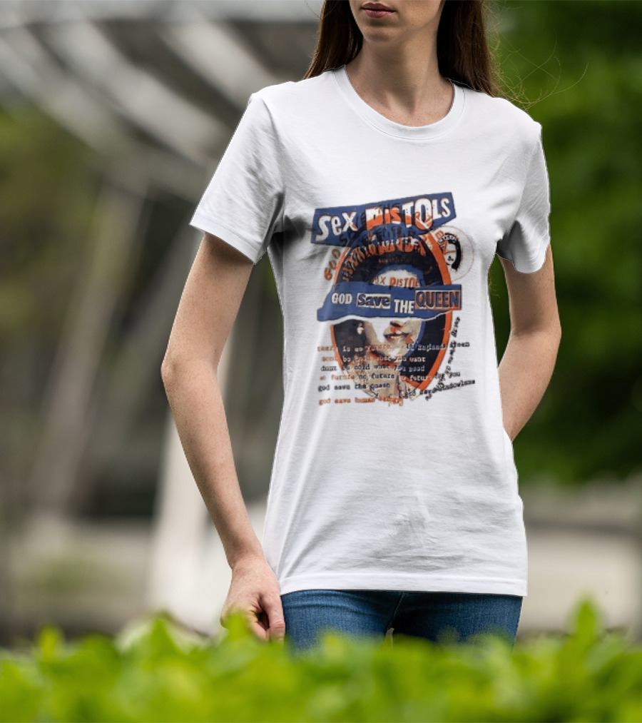 Sex Pistols God Save The Queen Royal Ransom Cutout Halftone Collage T-Shirt