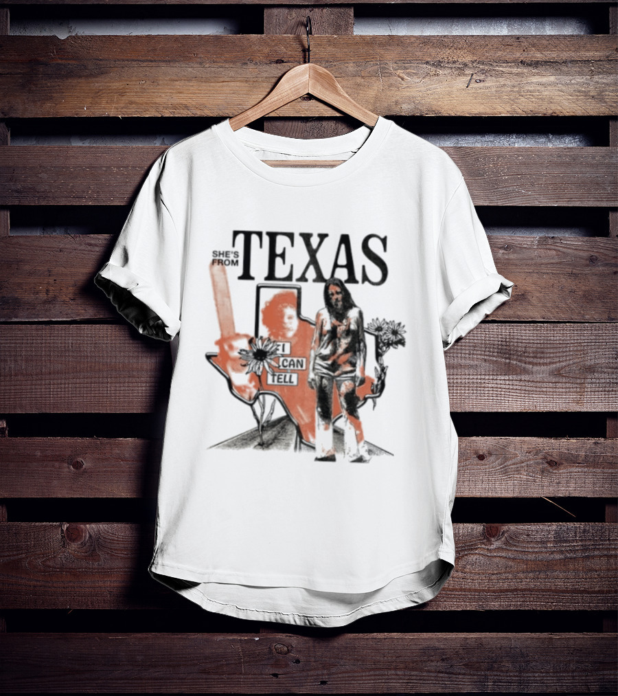 She's From Texas I Can Tell Leatherface Halloween Chainsaw T-Shirt