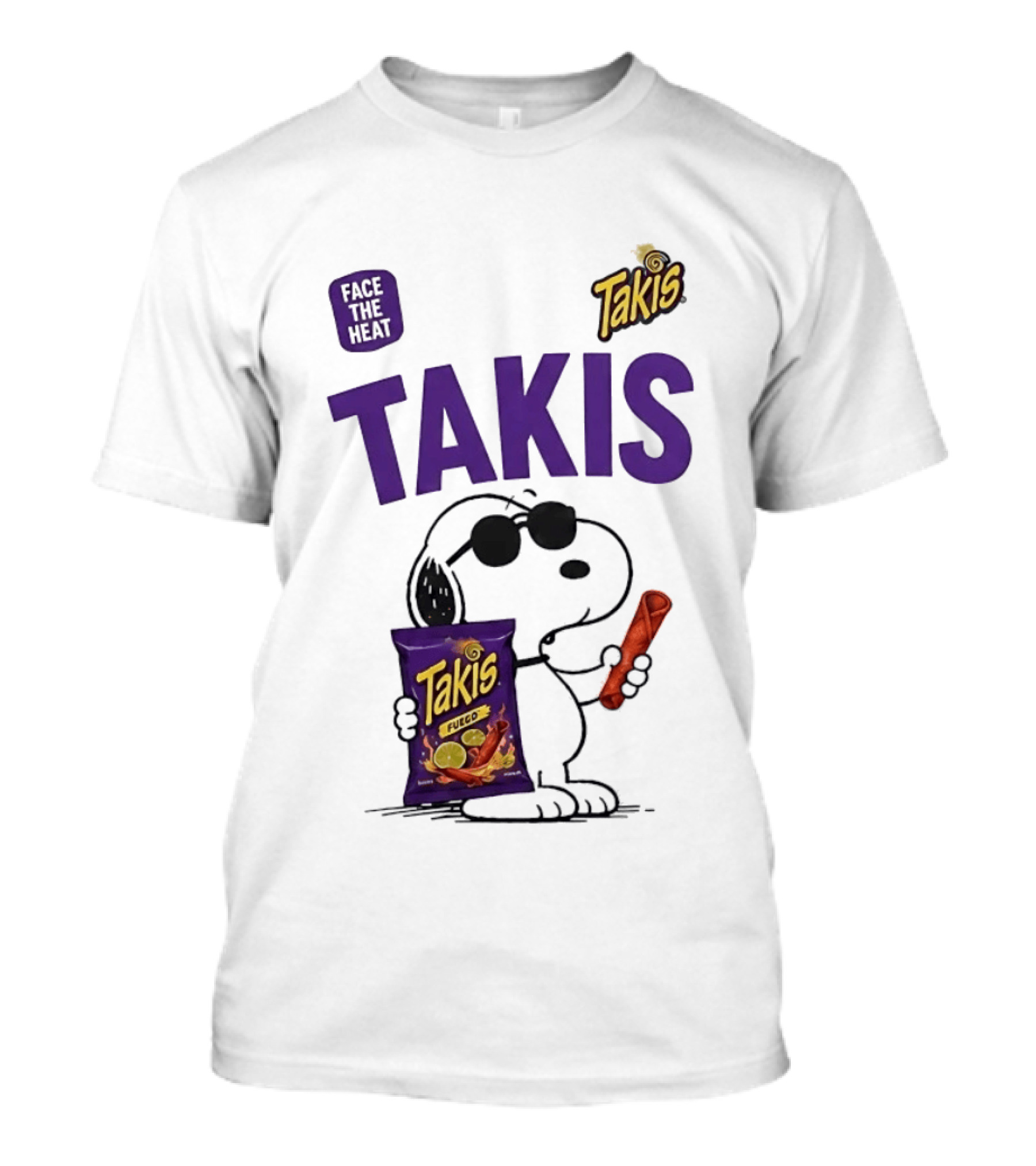 Takis Fuego Peanuts Face The Heat Snoopy Iconic Collaboration T-Shirt