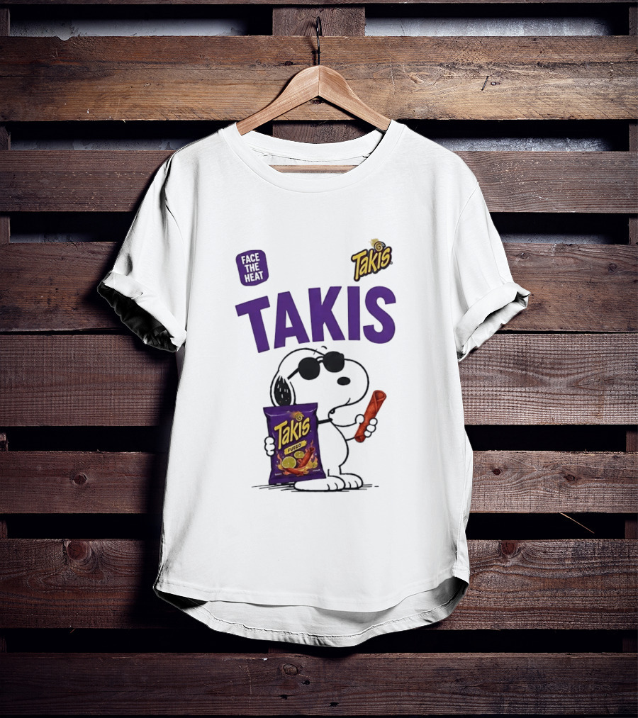 Takis Fuego Peanuts Face The Heat Snoopy Iconic Collaboration T-Shirt