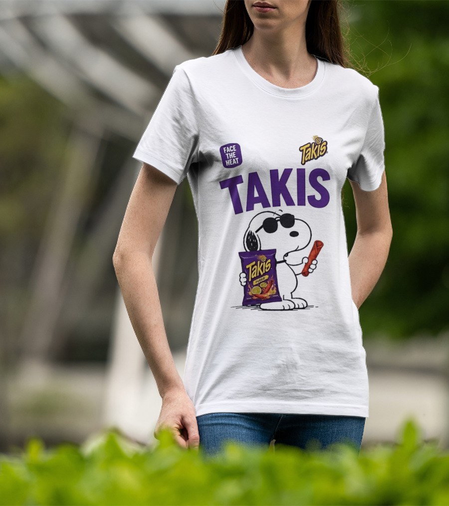 Takis Fuego Peanuts Face The Heat Snoopy Iconic Collaboration T-Shirt