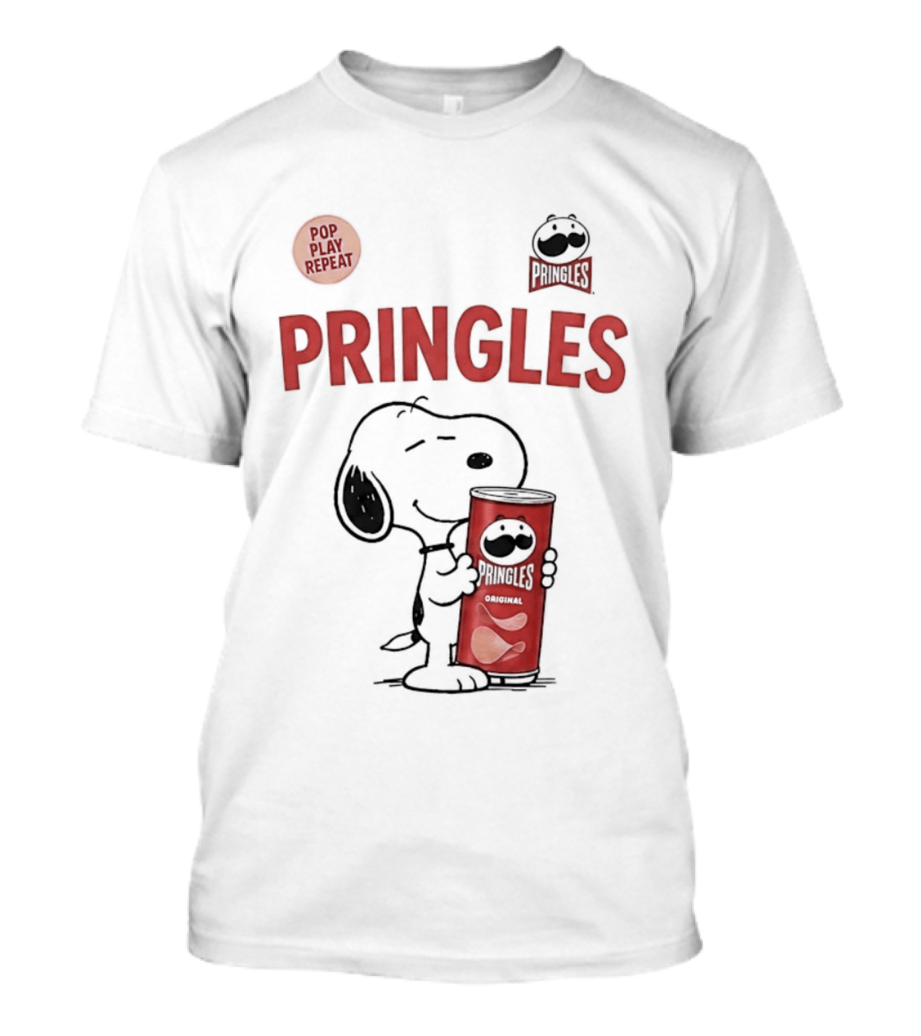 Snoopy Pringles Pop Play Repeat T-Shirt