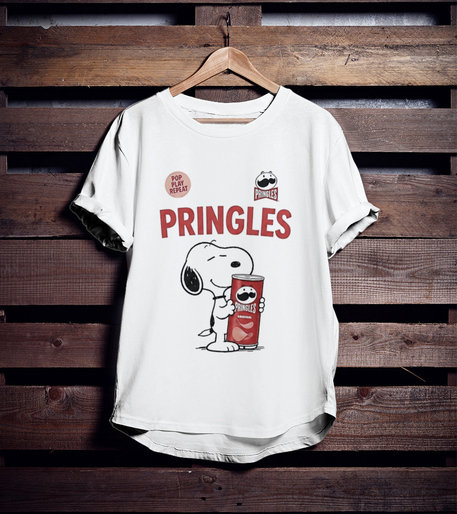 Snoopy Pringles Pop Play Repeat T-Shirt