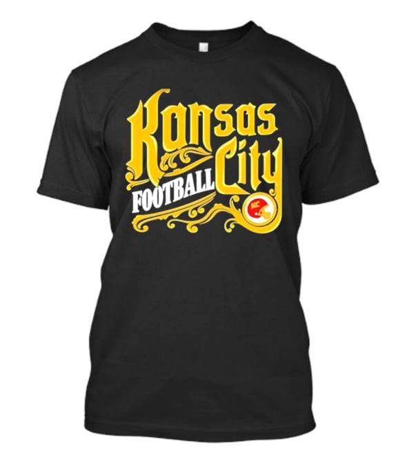 Kansas City Football City KC Chiefs Helmet T-Shirt