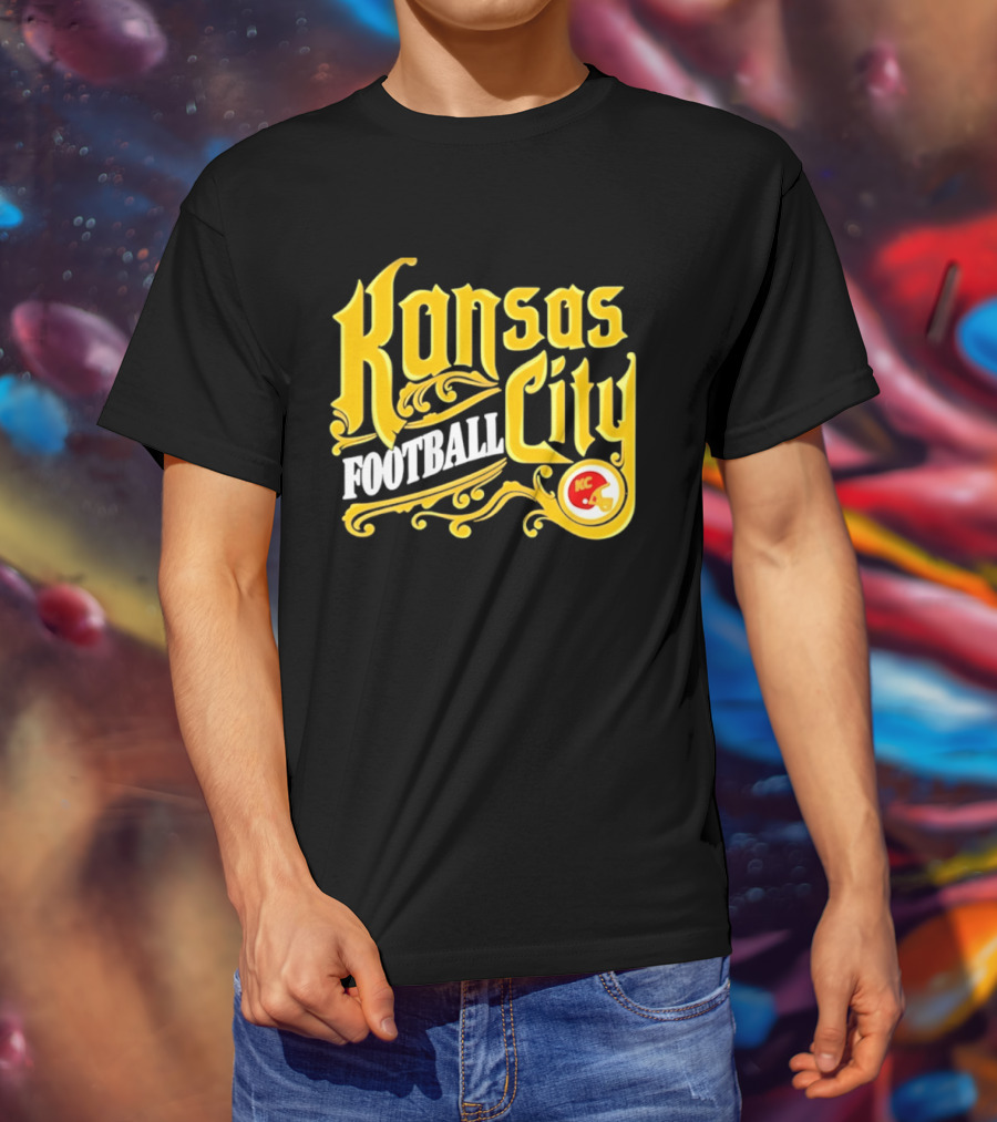 Kansas City Football City KC Chiefs Helmet T-Shirt