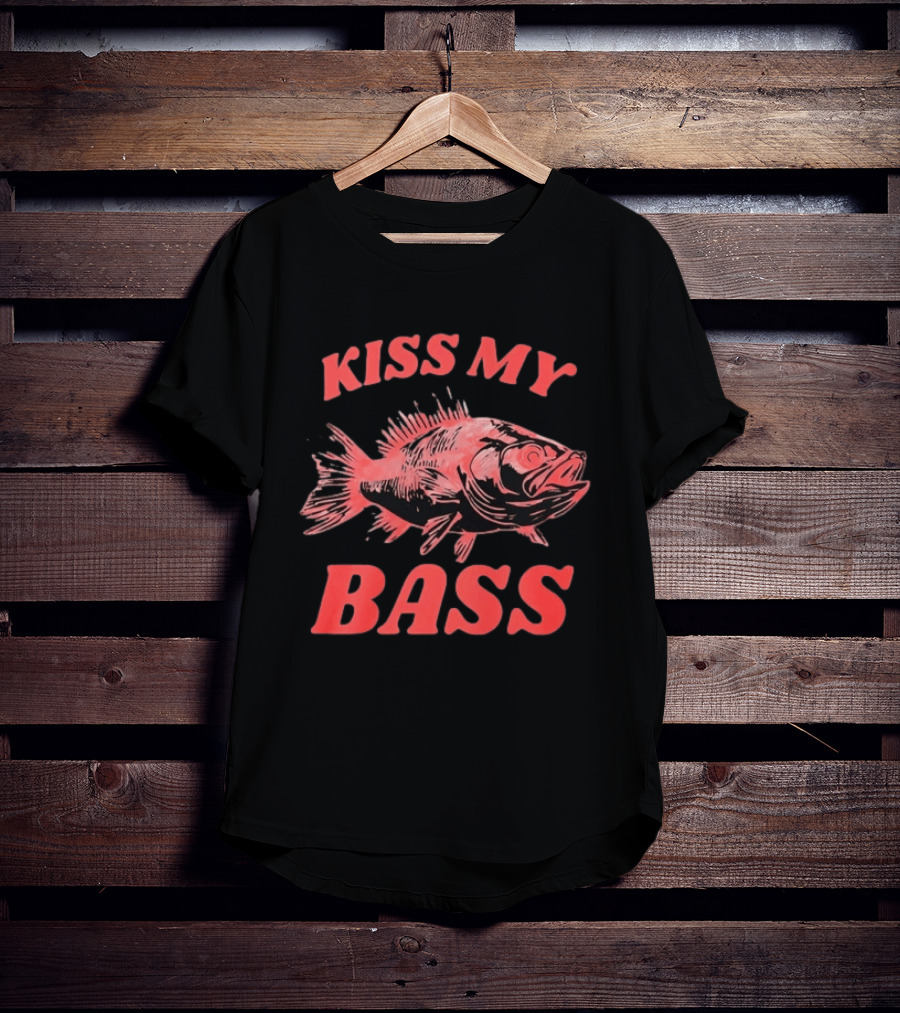 Kiss My Bass Fishing Fisherman Angler Humor T-Shirt