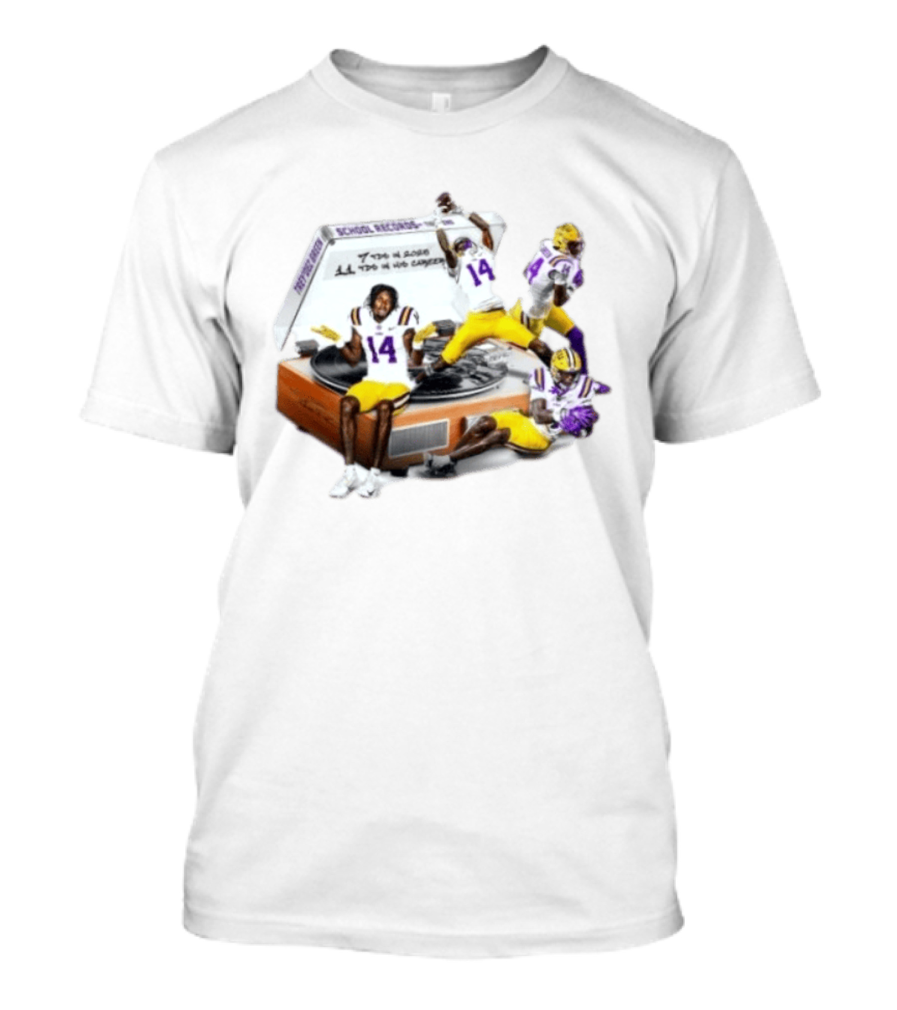 LSU Football Trey'Dez Green Touchdowns School Records Collage T-Shirt