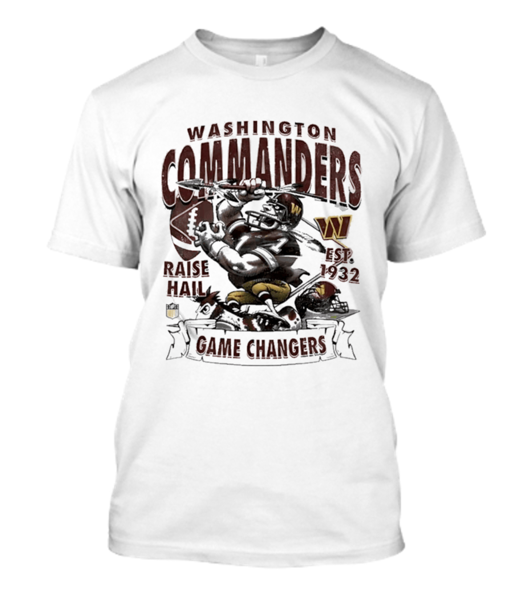 Washington Commanders Raise Hail Game Changers Est 1932 T-Shirt
