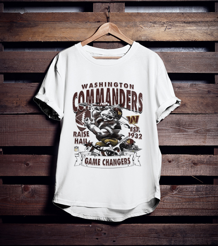 Washington Commanders Raise Hail Game Changers Est 1932 T-Shirt