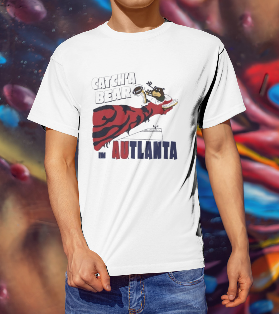 Catch'a Bear Auburn Tigers Vs Baylor Bears AUTlanta Tiger Stripe Football T-Shirt