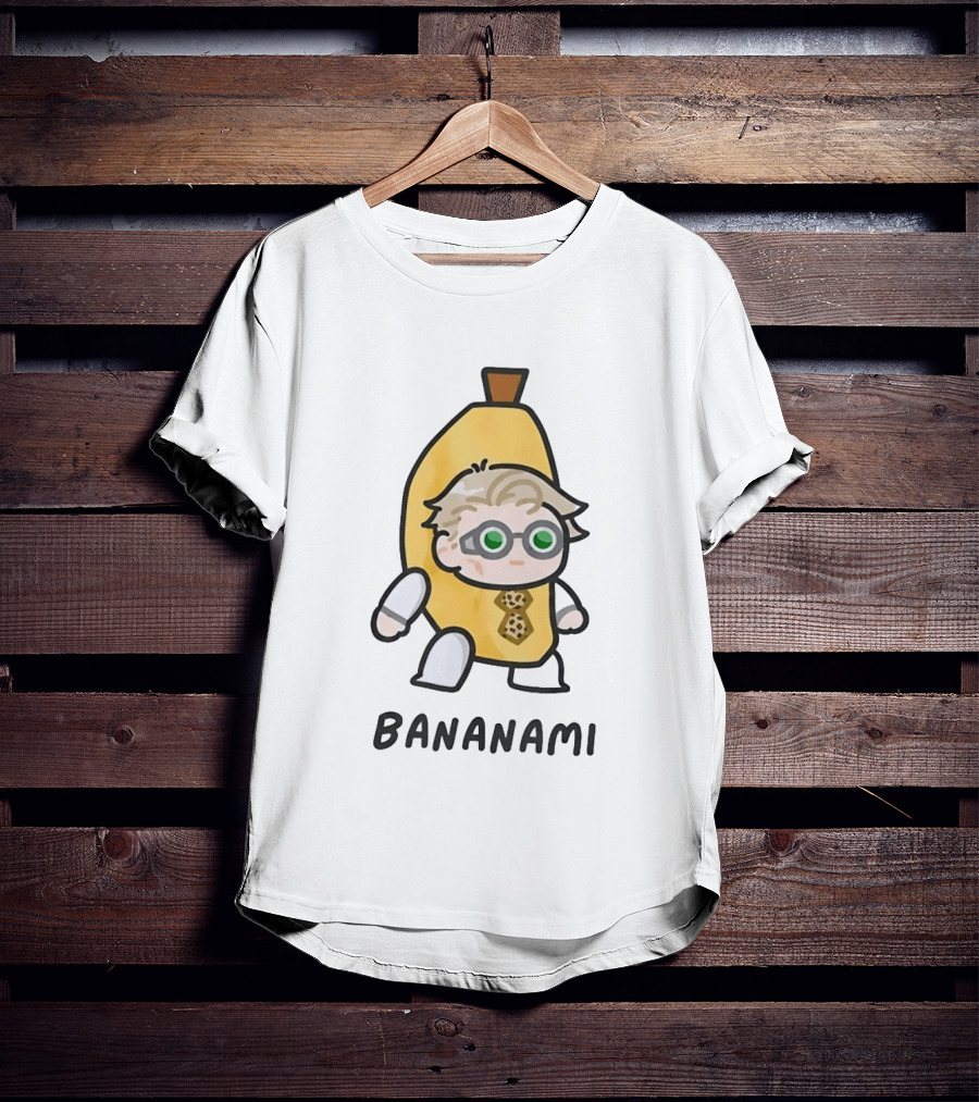 Bananami Cute Chibi Anime Banana Costume With Glasses And Tie T-Shirt