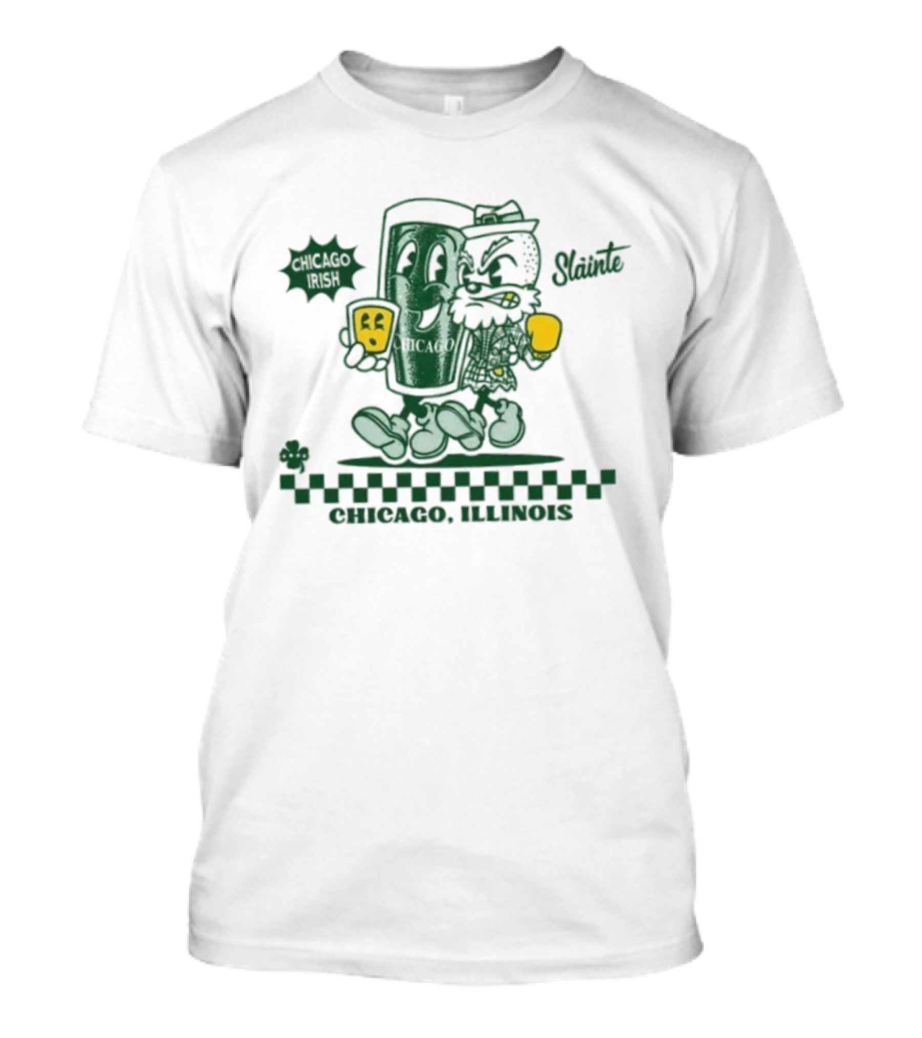 Chicago Illinois Irish Slainte Beer Pint St Patrick's Day T-Shirt