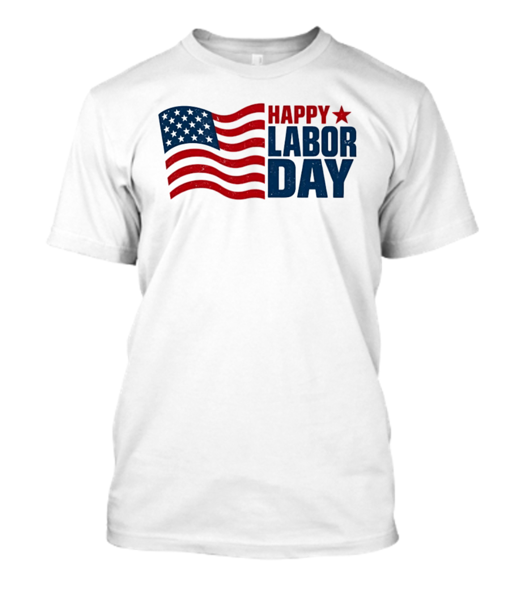 Happy Labor Day Distressed American Flag Stars Stripes T-Shirt