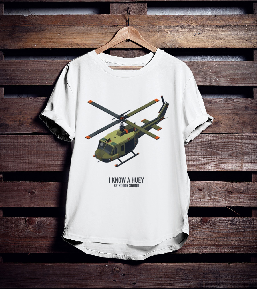 I Know A Huey UH 1 Iroquois By Rotor Sound Helicopter T-Shirt
