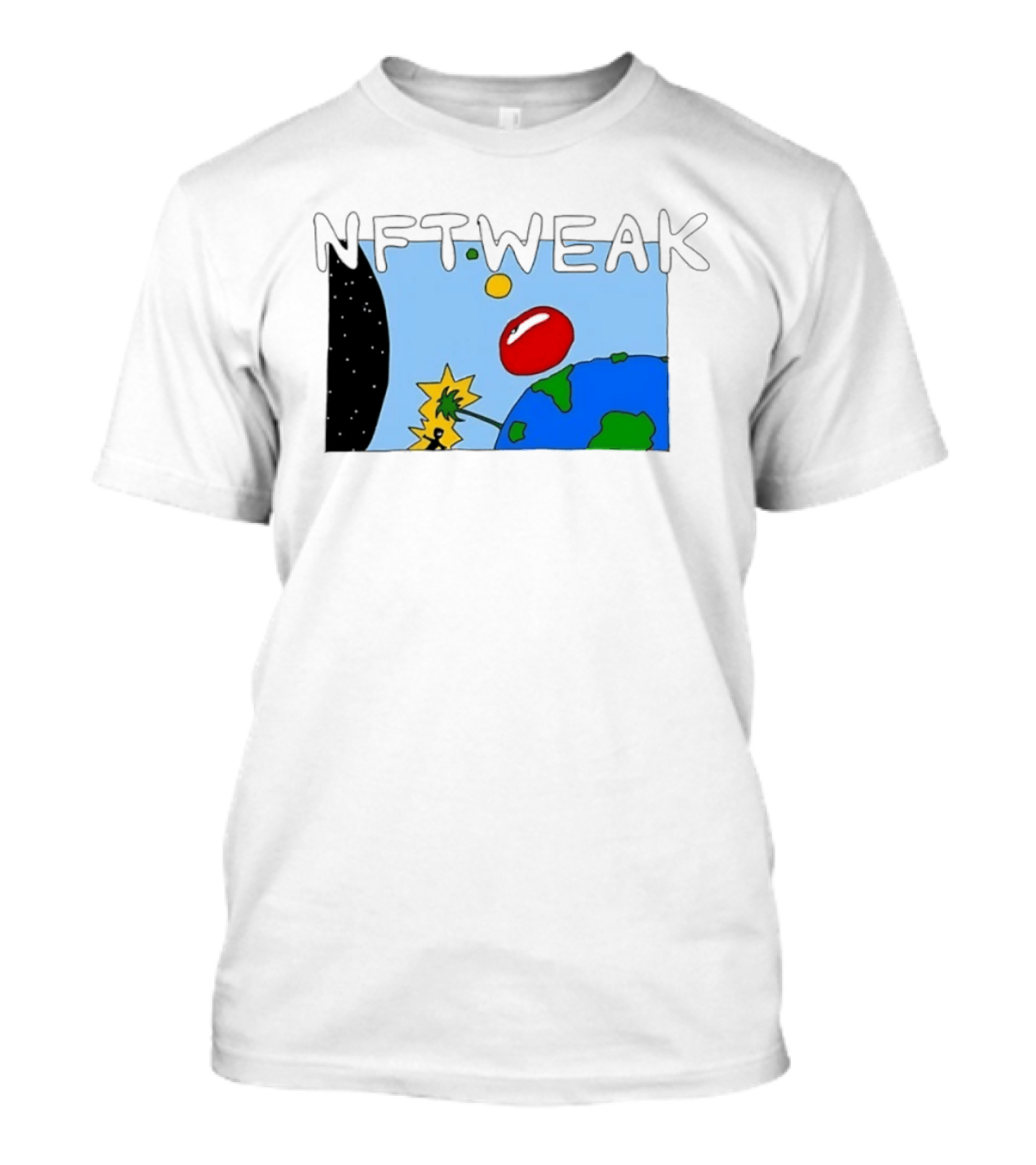 NFTWEAK Space Planet Cartoon NFT Satire Earth T-Shirt