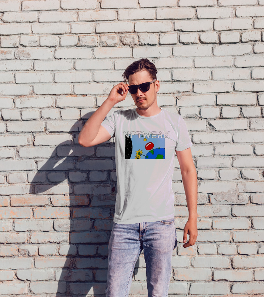 NFTWEAK Space Planet Cartoon NFT Satire Earth T-Shirt
