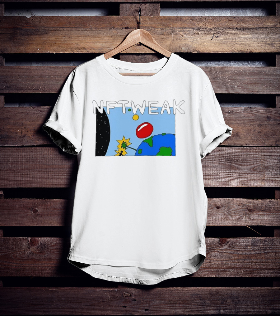 NFTWEAK Space Planet Cartoon NFT Satire Earth T-Shirt