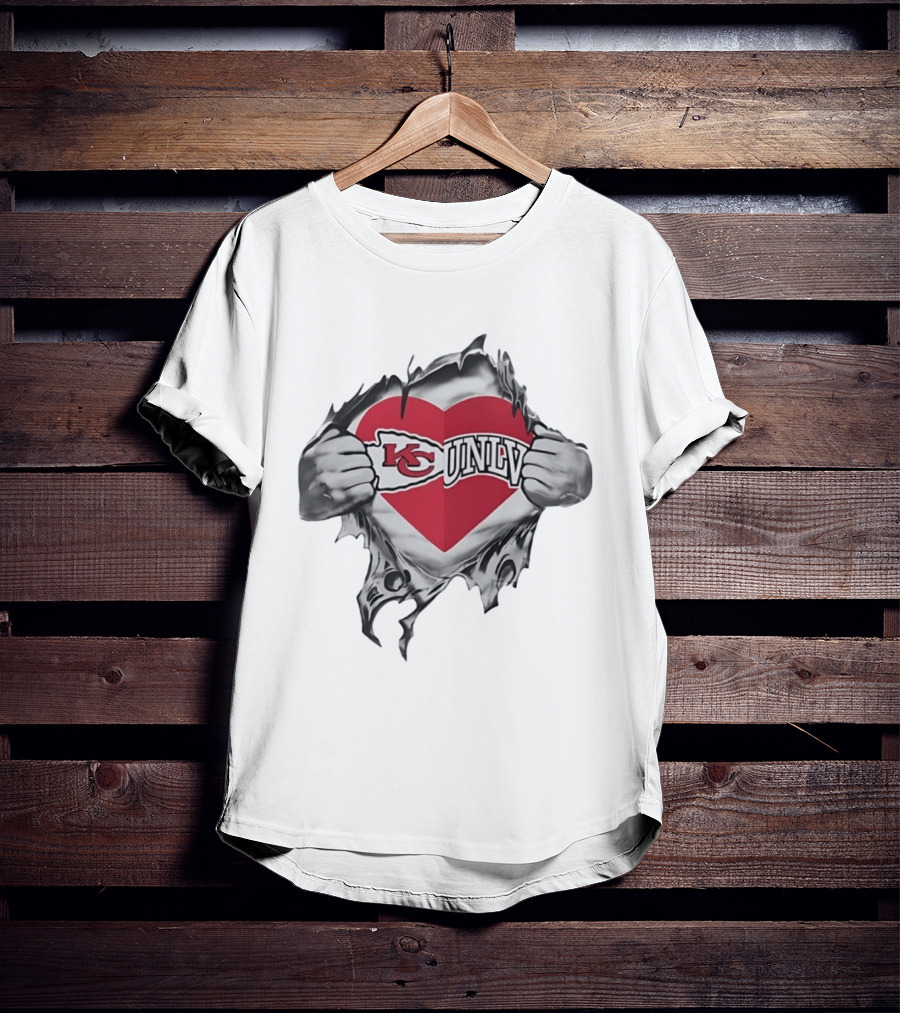 Kansas City Chiefs UNLV Rebels Heart T-Shirt