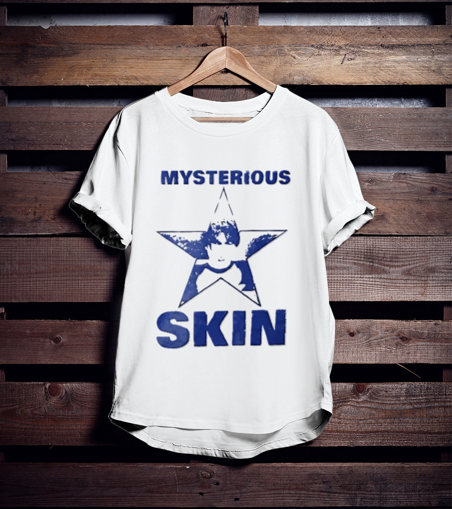 Mysterious Skin Distressed Blue Star Male Bootleg T-Shirt