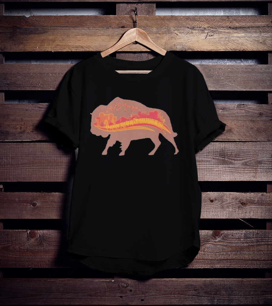 131st Annual YMCA Turkey Trot Thanksgiving Buffalo New York 2026 Runner Buffalo Silhouette Cityscape T-Shirt