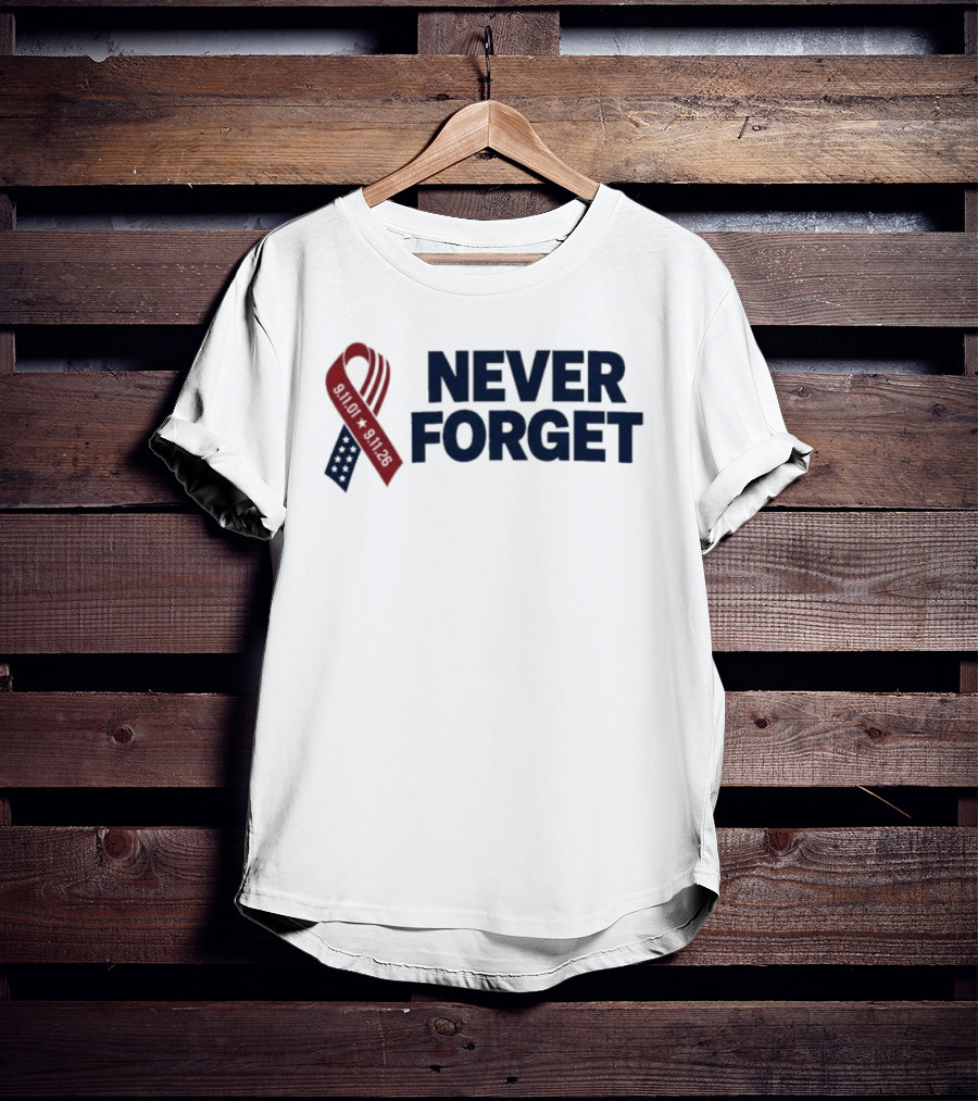 Jim Harbaugh Never Forget 911 Memorial Ribbon T-Shirt