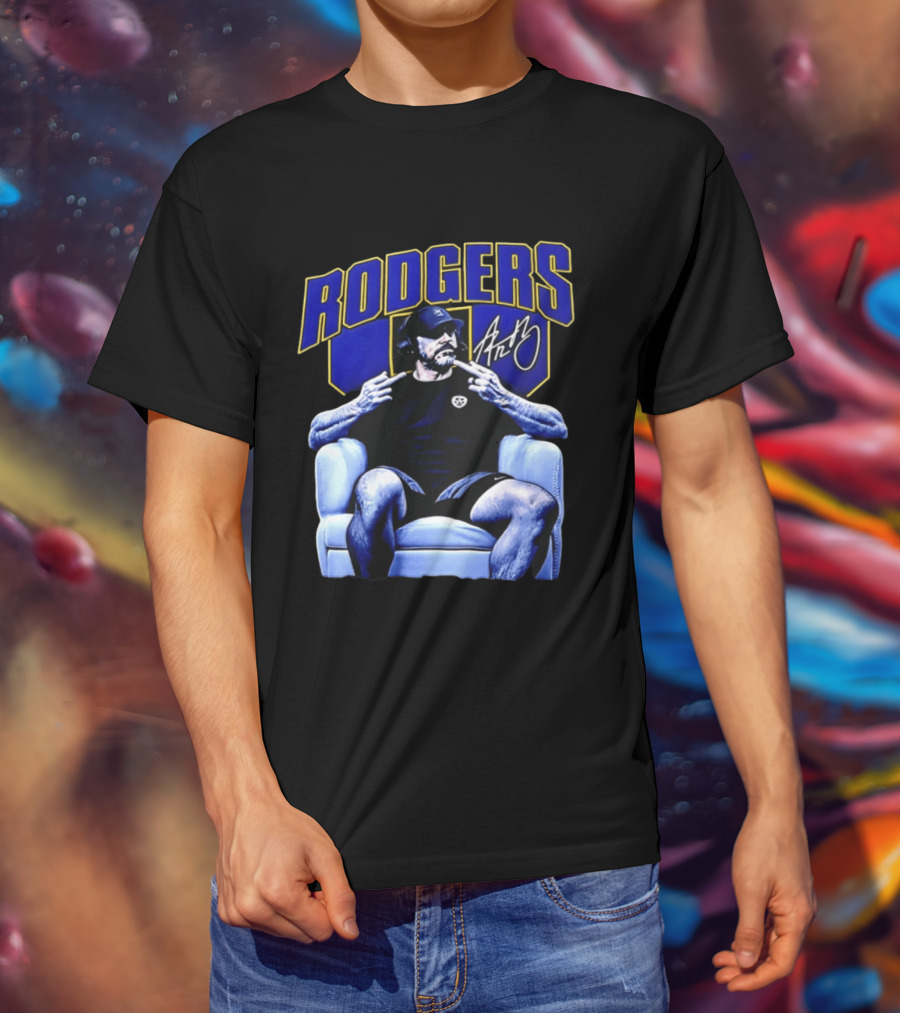 Rodgers Aaron Rodgers Signed Pittsburgh Steelers Quarterback Icon Armchair T-Shirt