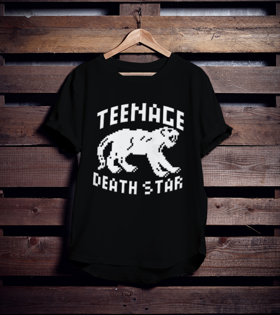 Teenage Death Star 8 Bit Pixelated White Panther T-Shirt