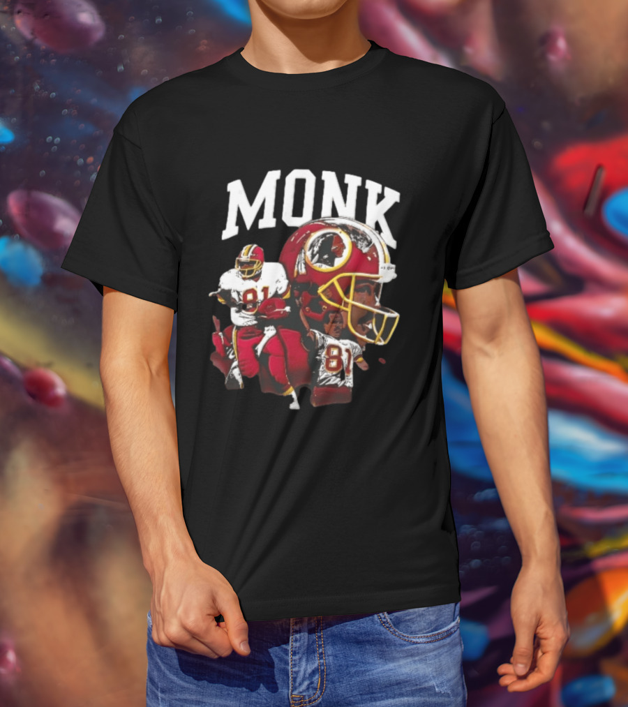 MONK Washington Redskins Bootleg Football Helmet Player Collage 81 T-Shirt