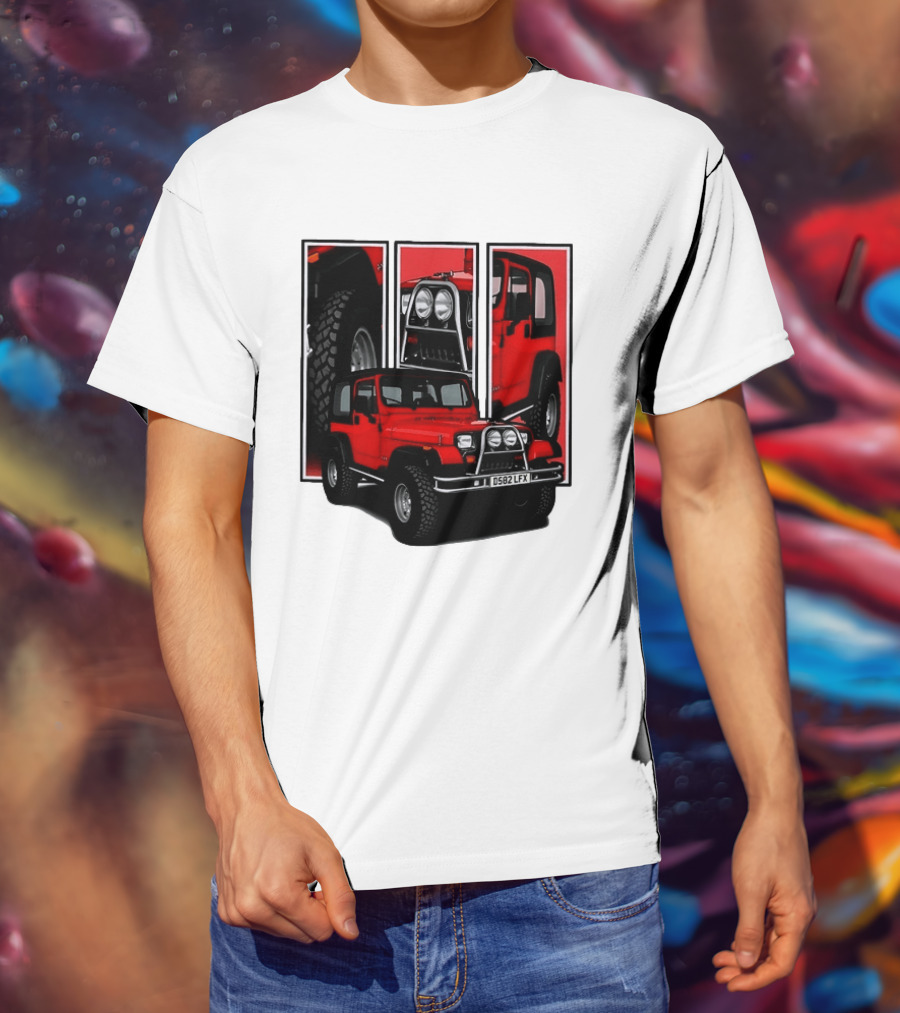 Red Jeep Wrangler 4x4 Off Road Adventure Vehicle Four Wheel Drive T-Shirt