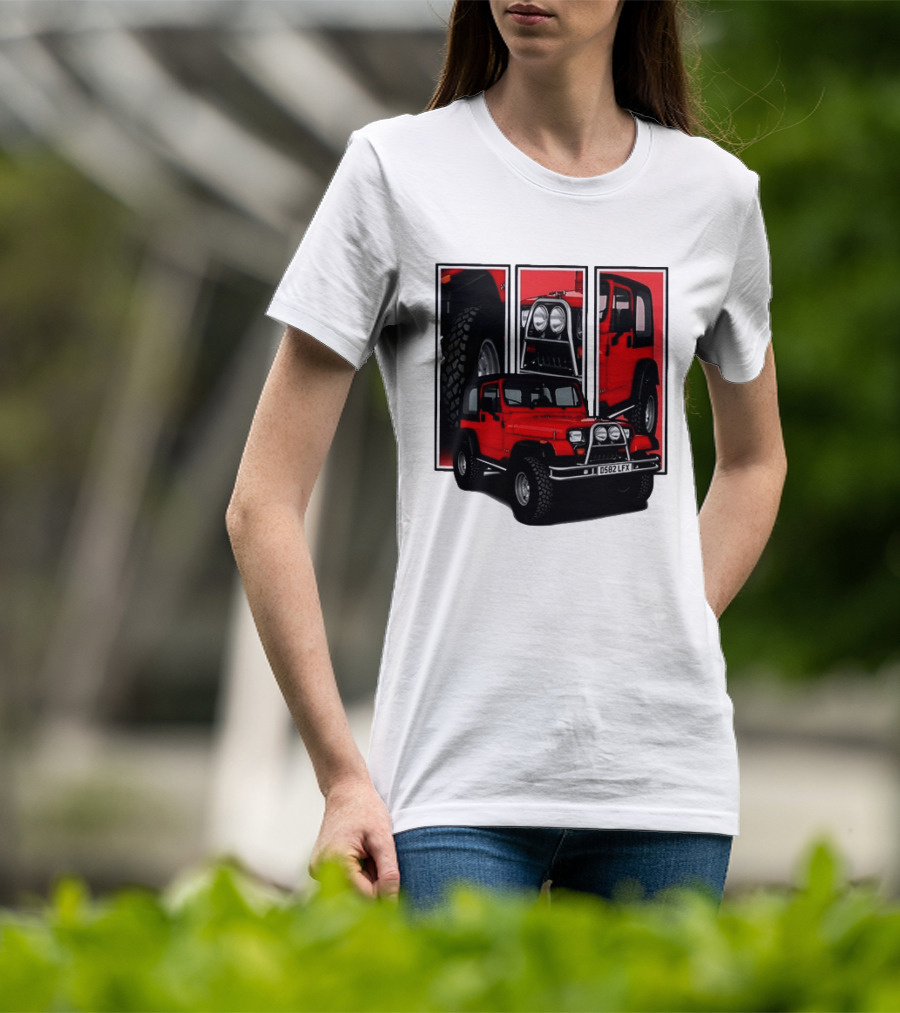 Red Jeep Wrangler 4x4 Off Road Adventure Vehicle Four Wheel Drive T-Shirt