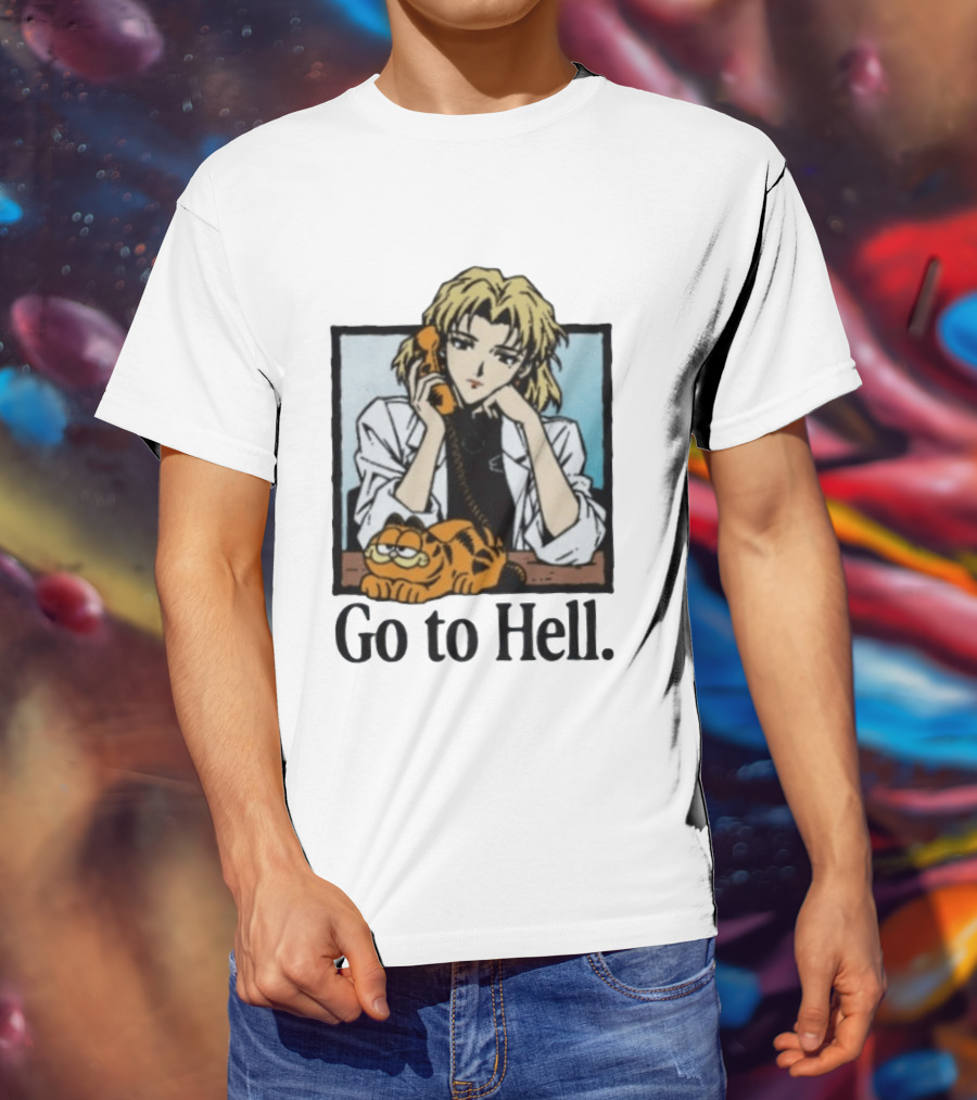 Ritsuko Evangelion Go To Hell Lasagna Cat Phone T-Shirt